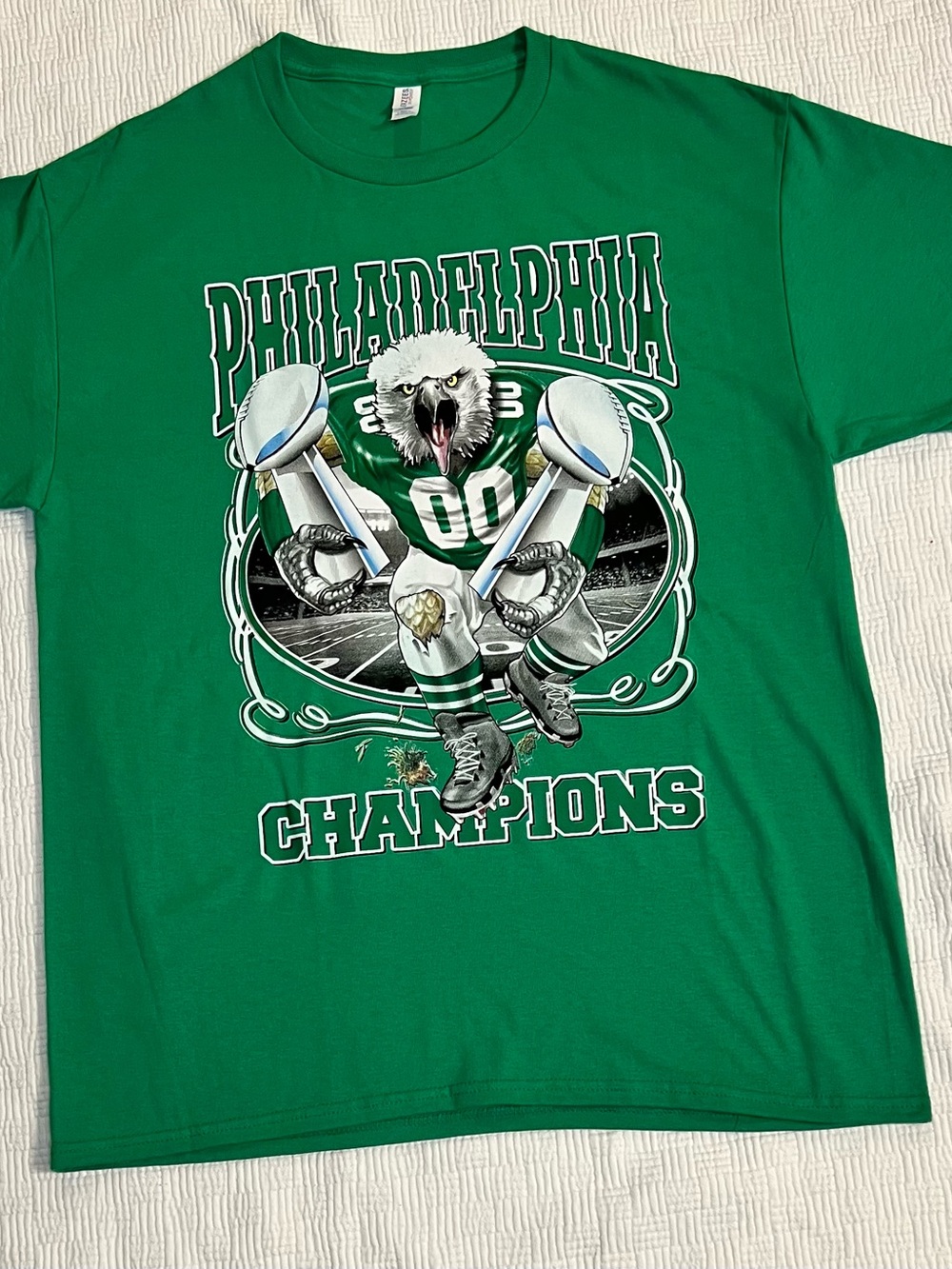 Jerzees Green Philadelphia Champions Eagle Graphic Tee